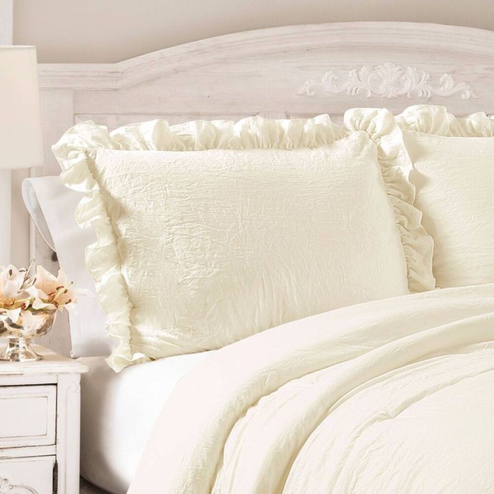 Lush Decor - Lush Décor 3pc Full/Queen Reyna Comforter Set Ivor Ivory - Picture 2 of 4